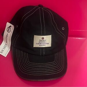 BACARDI Silver Low Carb Black Cherry Hat Cap Adjustable NWT